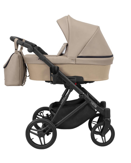 Kunert Lazzio Stroller Color: Lazzio Cappuccino Eco Leather Frame Color: Black Frame Combo: 2 IN 1 KIDZNBABY