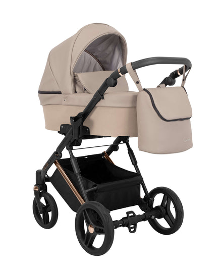 Kunert Lazzio Stroller Color: Lazzio Cappuccino Eco Leather Frame Color: Rose Golden Frame Combo: 2 IN 1 KIDZNBABY