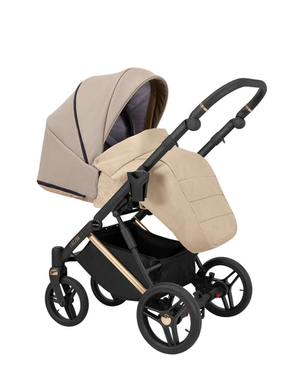 Kunert Lazzio Stroller Color: Lazzio Cappuccino Eco Leather Frame Color: Rose Golden Frame Combo: 2 IN 1 KIDZNBABY