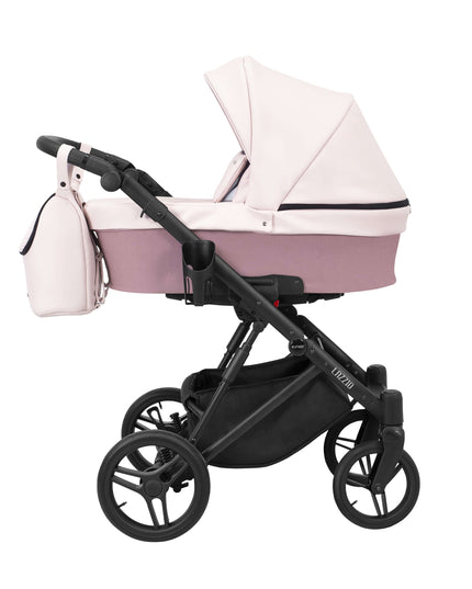 Kunert Lazzio Stroller Color: Lazzio Pink Eco Leather Frame Color: Black Frame Combo: 2 IN 1 KIDZNBABY