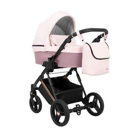 Kunert Lazzio Stroller Color: Lazzio Pink Eco Leather Frame Color: Rose Golden Frame Combo: 2 IN 1 KIDZNBABY