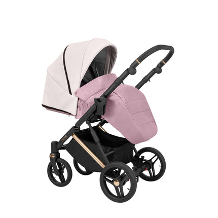 Kunert Lazzio Stroller Color: Lazzio Pink Eco Leather Frame Color: Rose Golden Frame Combo: 2 IN 1 KIDZNBABY