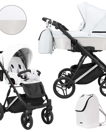 Kunert Lazzio Stroller Color: Lazzio Ash Eco Leather Frame Color: Silver Frame Combo: 2 IN 1 KIDZNBABY