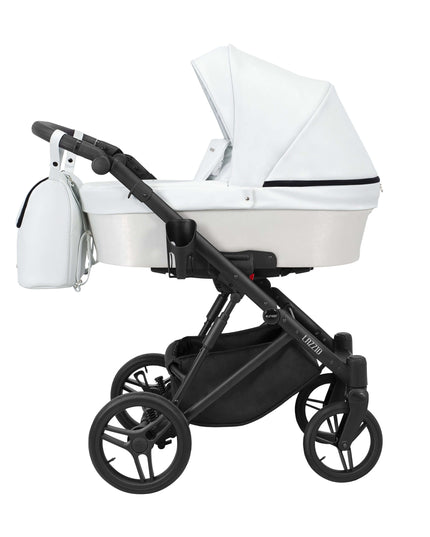 Kunert Lazzio Stroller Color: Lazzio White Eco Leather Frame Color: Black Frame Combo: 2 IN 1 KIDZNBABY