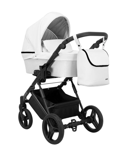 Kunert Lazzio Stroller Color: Lazzio White Eco Leather Frame Color: Black Frame Combo: 2 IN 1 KIDZNBABY