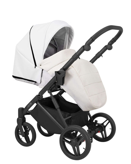 Kunert Lazzio Stroller Color: Lazzio White Eco Leather Frame Color: Black Frame Combo: 2 IN 1 KIDZNBABY