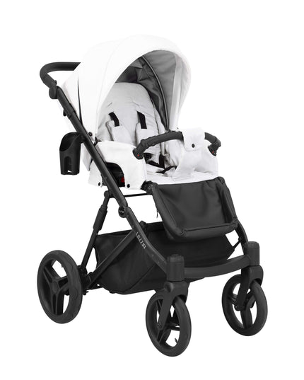 Kunert Lazzio Stroller Color: Lazzio White Eco Leather Frame Color: Black Frame Combo: 2 IN 1 KIDZNBABY