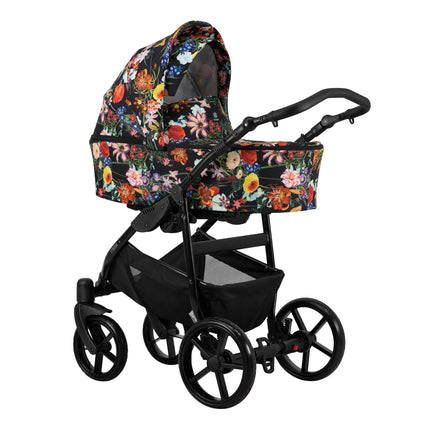 Kunert Mata Stroller Color: Mata Flowers Frame Color: Black Frame Combo: 2 IN 1 KIDZNBABY