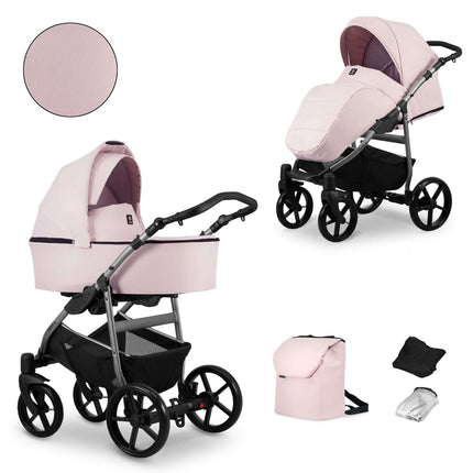 Kunert Mata Stroller Color: Mata Pink Frame Color: Graphite Frame Combo: 2 IN 1 KIDZNBABY