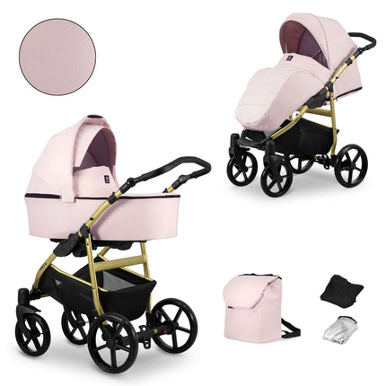 Kunert Mata Stroller Color: Mata Pink Frame Color: Golden Frame Combo: 2 IN 1 KIDZNBABY
