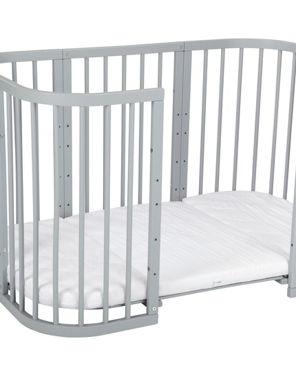 KidznBaby Waldin 7 in 1 Baby Crib with Mattress - Gray