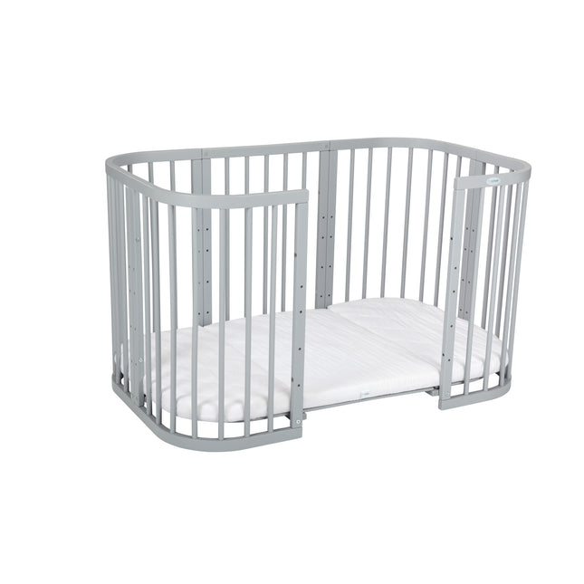 KidznBaby Waldin 7 in 1 Baby Crib with Mattress - Gray