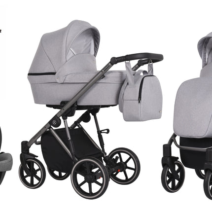 Kunert Molto Stroller Color: Molto Gray Frame Color: Graphite Frame Combo: 4 IN 1 (Includes Car Seat + ISOFIX Base) KIDZNBABY