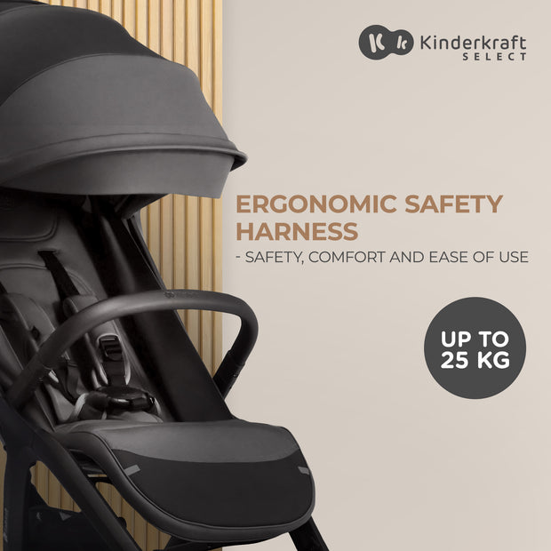 Kinderkraft Stroller NUBI 2 with ergonomic safety harness