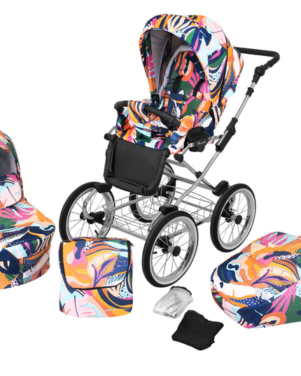 Kunert Romantic Stroller Color: Romantic Colorfull Frame Color: Chrome Frame Combo: 2 IN 1 KIDZNBABY