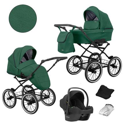Kunert Romantic Stroller Color: Romantic Green Frame Color: Black Frame Combo: 3 IN 1 (Includes Car Seat) KIDZNBABY