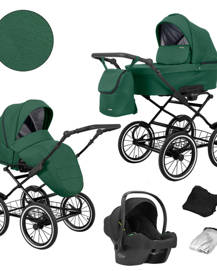 Kunert Romantic Stroller Color: Romantic Green Frame Color: Black Frame Combo: 3 IN 1 (Includes Car Seat) KIDZNBABY