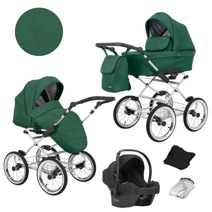 Kunert Romantic Stroller Color: Romantic Green Frame Color: Graphite Frame Combo: 3 IN 1 (Includes Car Seat) KIDZNBABY