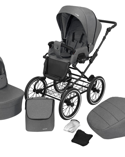 Kunert Stroller Romantic in Gray with Black Frame by KIDZNBABY