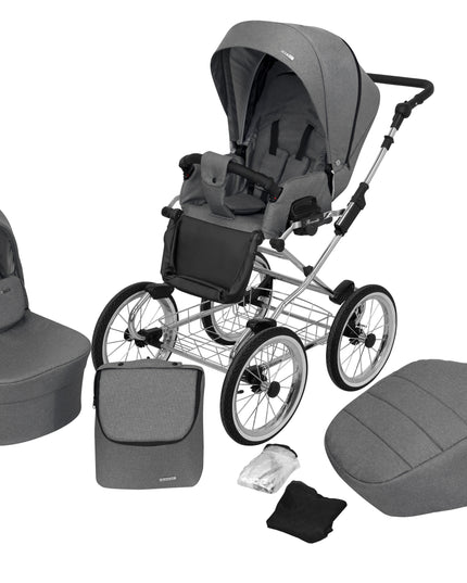 Kunert Romantic Stroller Color: Romantic Gray Frame Color: Chrome Frame Combo: 2 IN 1 KIDZNBABY