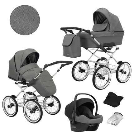 Kunert Romantic Stroller Color: Romantic Gray Frame Color: Graphite Frame Combo: 3 IN 1 (Includes Car Seat) KIDZNBABY