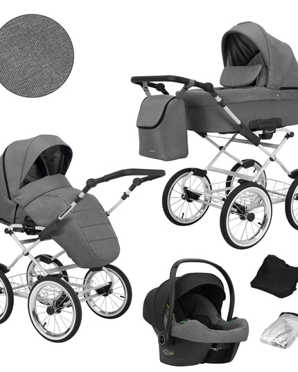 Kunert Romantic Stroller Color: Romantic Gray Frame Color: Graphite Frame Combo: 3 IN 1 (Includes Car Seat) KIDZNBABY