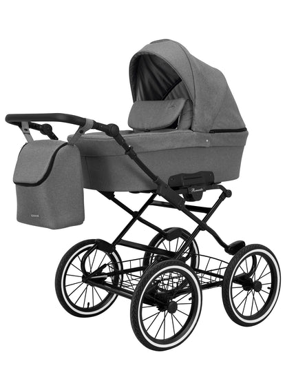 Kunert Stroller Romantic in Gray with Black Frame by KIDZNBABY