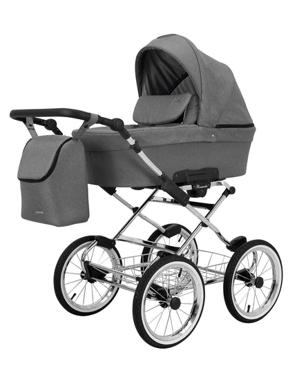 Kunert Romantic Stroller Color: Romantic Gray Frame Color: Chrome Frame Combo: 2 IN 1 KIDZNBABY