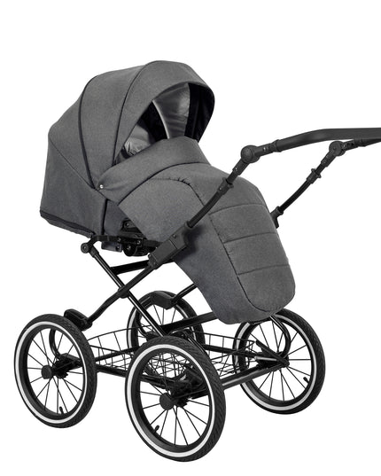 Kunert Stroller Romantic in Gray with Black Frame by KIDZNBABY