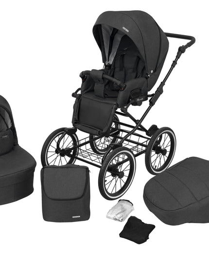 Kunert Stroller Romantic in Anthracite with Black Frame by KIDZNBABY