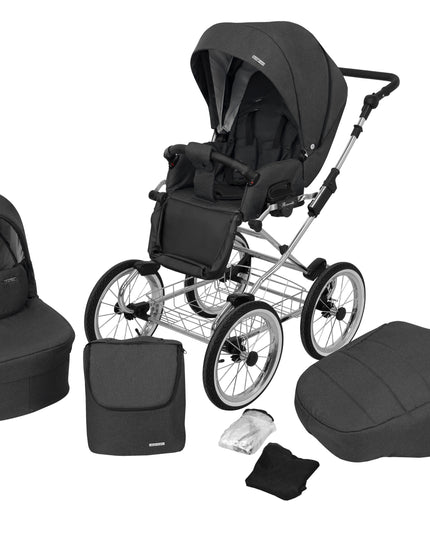 Kunert Romantic Stroller Color: Romantic Anthracite Frame Color: Chrome Frame Combo: 2 IN 1 KIDZNBABY