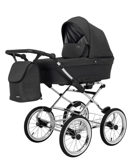 Kunert Romantic Stroller Color: Romantic Anthracite Frame Color: Chrome Frame Combo: 2 IN 1 KIDZNBABY