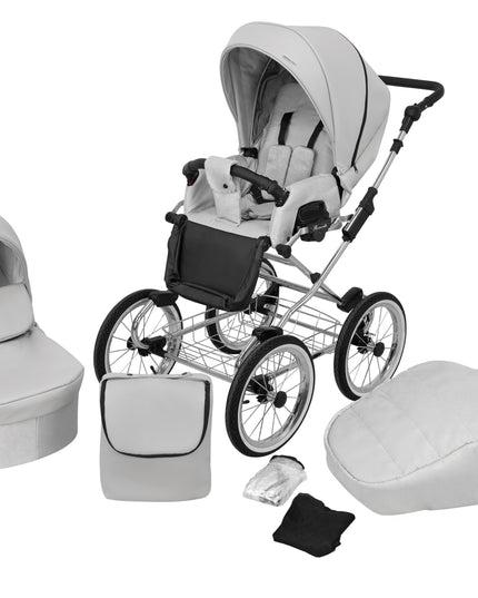 Kunert Romantic Stroller Color: Romantic White Eco Leather Frame Color: Chrome Frame Combo: 2 IN 1 KIDZNBABY