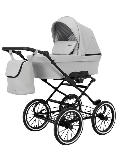 Kunert Stroller Romantic in Ash Eco Leather with Black Frame by KIDZNBABY