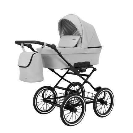 Kunert Stroller Romantic in Ash Eco Leather with Black Frame by KIDZNBABY