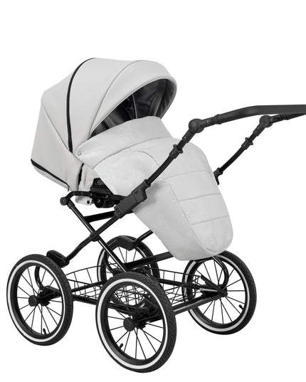 Kunert Stroller Romantic in Ash Eco Leather with Black Frame by KIDZNBABY