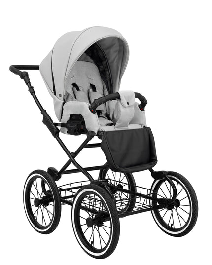 Kunert Stroller Romantic in Ash Eco Leather with Black Frame by KIDZNBABY