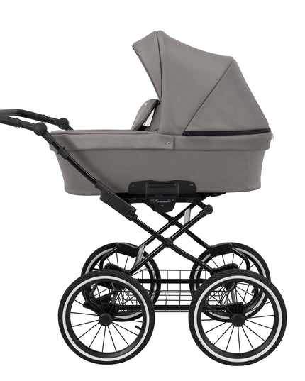 Kunert Stroller Romantic in Graphite Eco Leather with Black Frame by KIDZNBABY