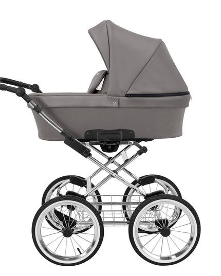 Kunert Romantic Stroller Color: Romantic Graphite Eco Leather Frame Color: Chrome Frame Combo: 2 IN 1 KIDZNBABY