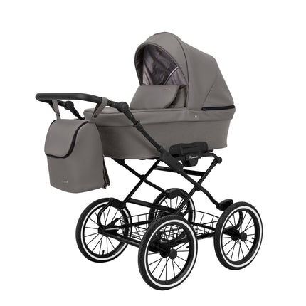 Kunert Stroller Romantic in Graphite Eco Leather with Black Frame by KIDZNBABY