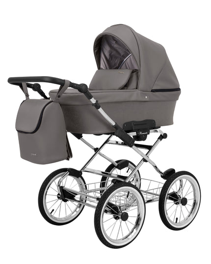 Kunert Romantic Stroller Color: Romantic Graphite Eco Leather Frame Color: Chrome Frame Combo: 2 IN 1 KIDZNBABY