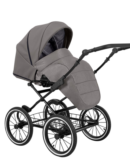 Kunert Stroller Romantic in Graphite Eco Leather with Black Frame by KIDZNBABY