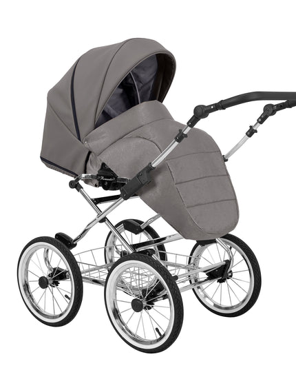 Kunert Romantic Stroller Color: Romantic Graphite Eco Leather Frame Color: Chrome Frame Combo: 2 IN 1 KIDZNBABY