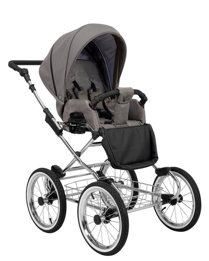 Kunert Romantic Stroller Color: Romantic Graphite Eco Leather Frame Color: Chrome Frame Combo: 2 IN 1 KIDZNBABY