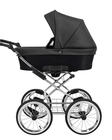 Kunert Romantic Stroller Color: Romantic Black Eco Leather Frame Color: Chrome Frame Combo: 2 IN 1 KIDZNBABY