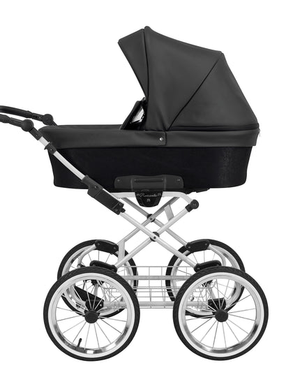 Kunert Romantic Stroller Color: Romantic Black Eco Leather Frame Color: Graphite Frame Combo: 2 IN 1 KIDZNBABY