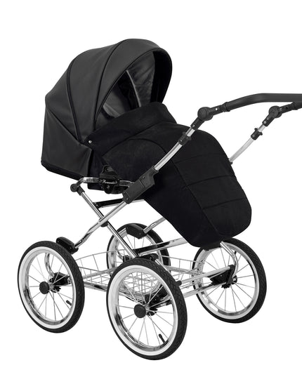 Kunert Romantic Stroller Color: Romantic Black Eco Leather Frame Color: Chrome Frame Combo: 2 IN 1 KIDZNBABY