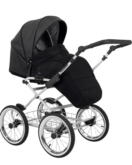 Kunert Romantic Stroller Color: Romantic Black Eco Leather Frame Color: Graphite Frame Combo: 2 IN 1 KIDZNBABY