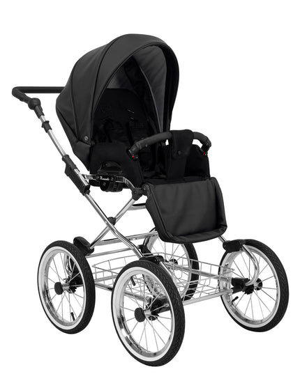 Kunert Romantic Stroller Color: Romantic Black Eco Leather Frame Color: Chrome Frame Combo: 2 IN 1 KIDZNBABY