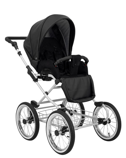 Kunert Romantic Stroller Color: Romantic Black Eco Leather Frame Color: Graphite Frame Combo: 2 IN 1 KIDZNBABY